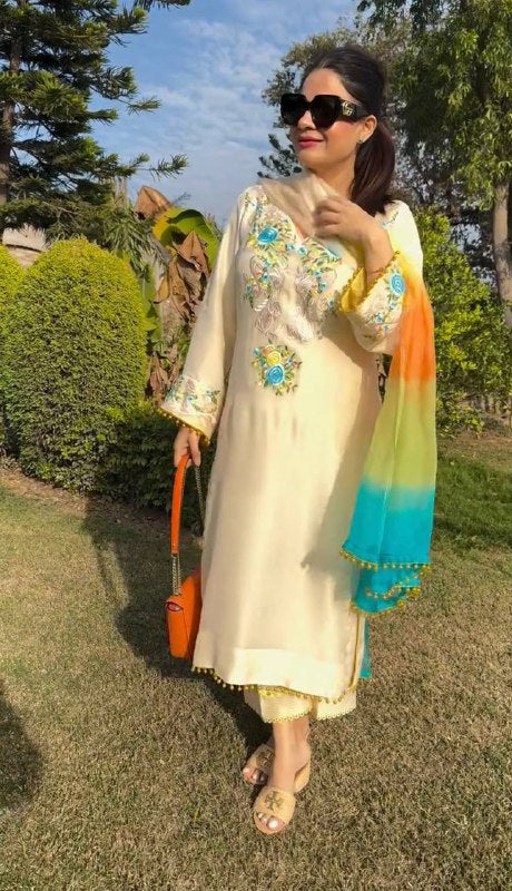 Fancy Top-Bottom And Dupatta With Heavy Embroidery Sequence Work