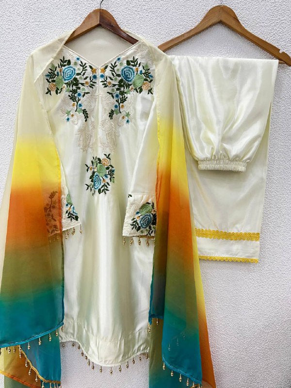 Fancy Top-Bottom And Dupatta With Heavy Embroidery Sequence Work