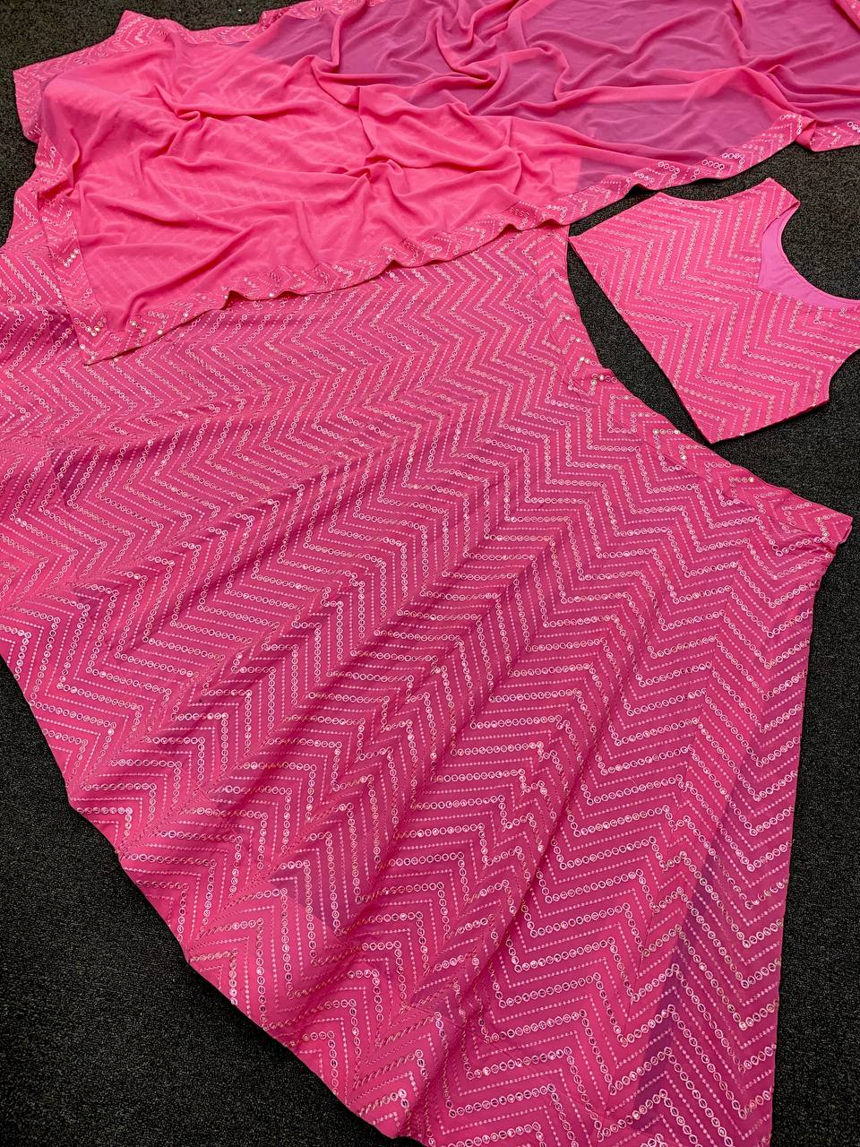 Party Wear Beautiful Lehenga Choli With Embroidery Sequence Work