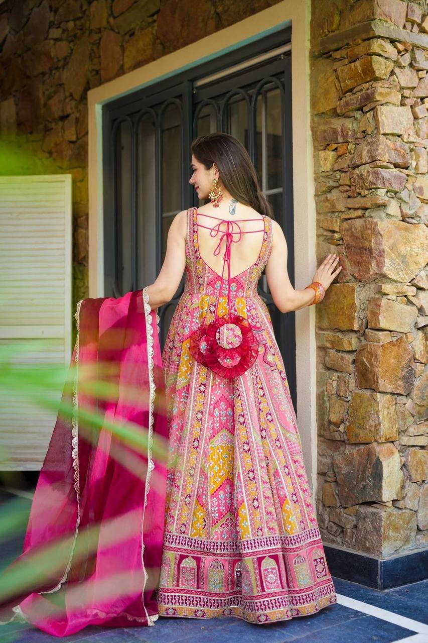 Party Wear Designer Anarkali Gown And Beautiful Dupatta