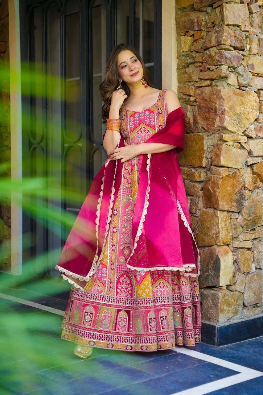 Party Wear Designer Anarkali Gown And Beautiful Dupatta
