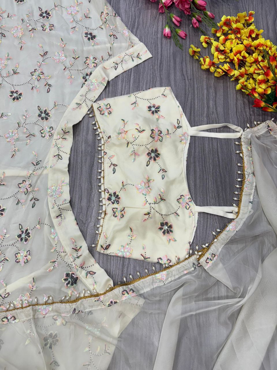 Beautiful Party Wear Lehenga Choli With Thread Embroidery