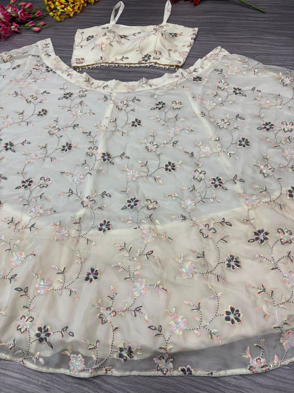 Beautiful Party Wear Lehenga Choli With Thread Embroidery