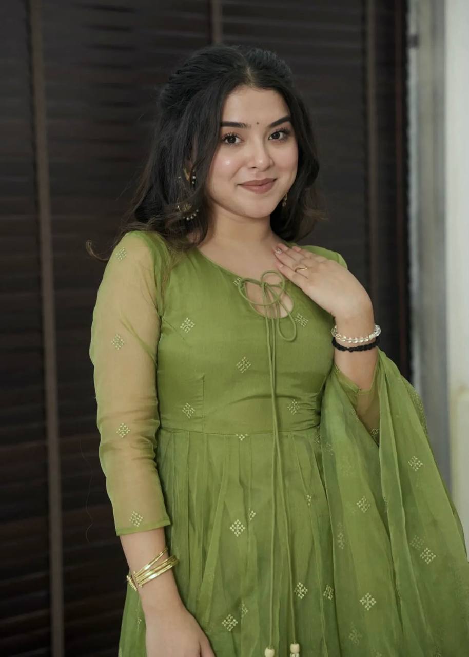 Party Wear Look Designer Top-Bottom And Dupatta With Embroidery Work