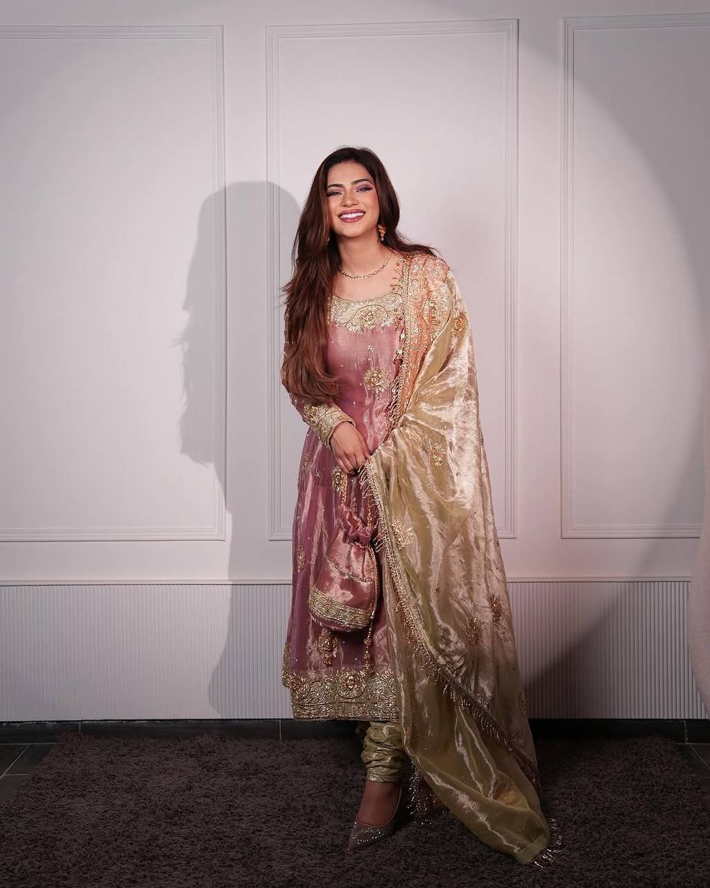 Beautiful Party Wear Gown Pent And Dupatta Embroidery Sequence Work