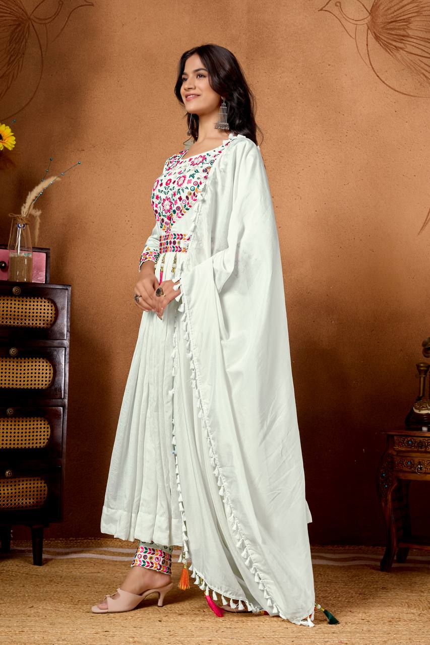 Party Wear Look Suit Set With Embroidery Sequence Work