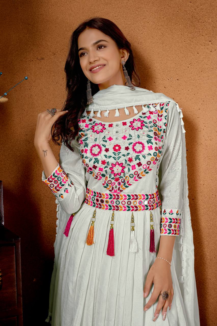 Party Wear Look Suit Set With Embroidery Sequence Work