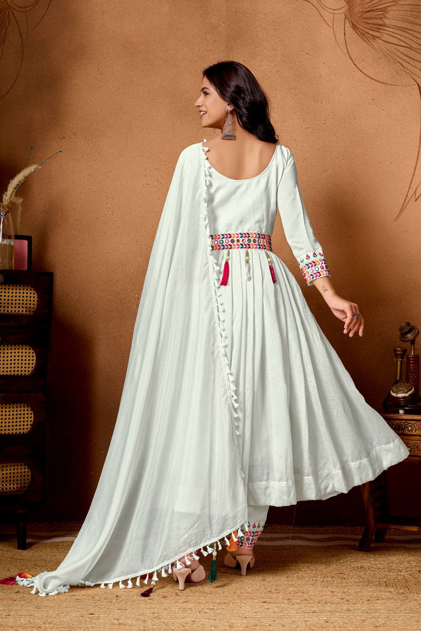 Party Wear Look Suit Set With Embroidery Sequence Work