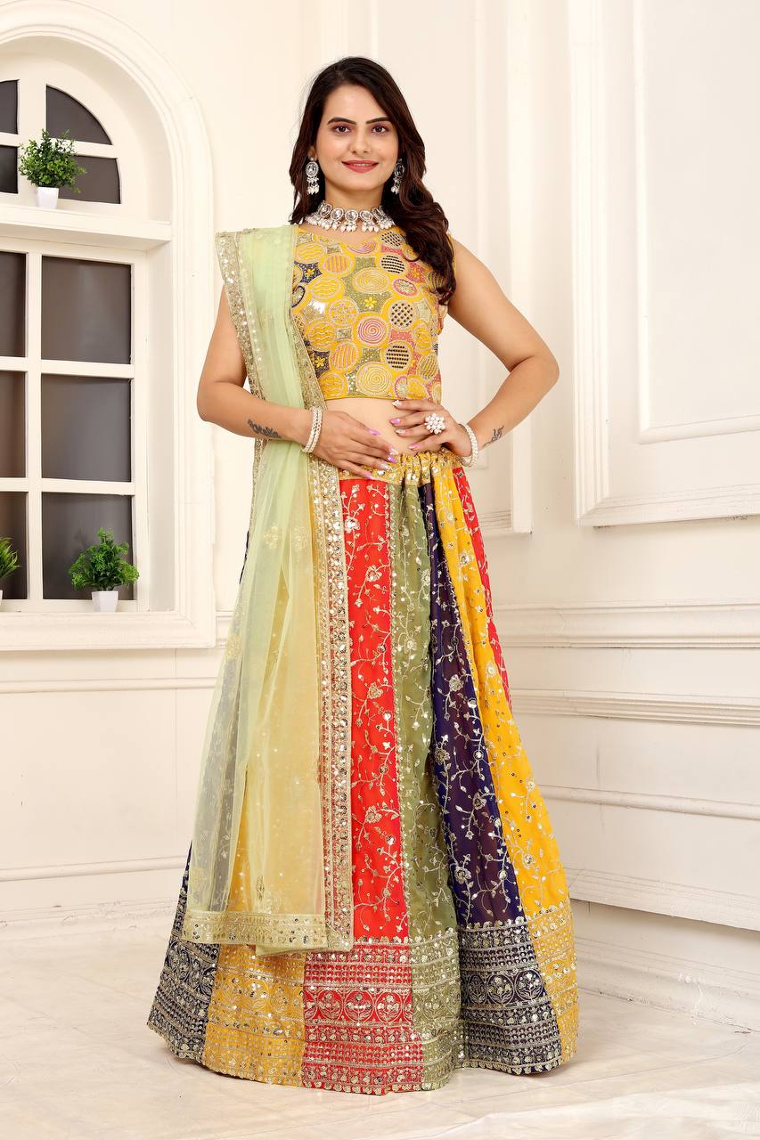 Party Wear Beautiful Lehenga Choli With Embroidery Work