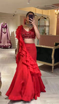Party Wear Look Beautiful Ready To Wear Lehenga Saree