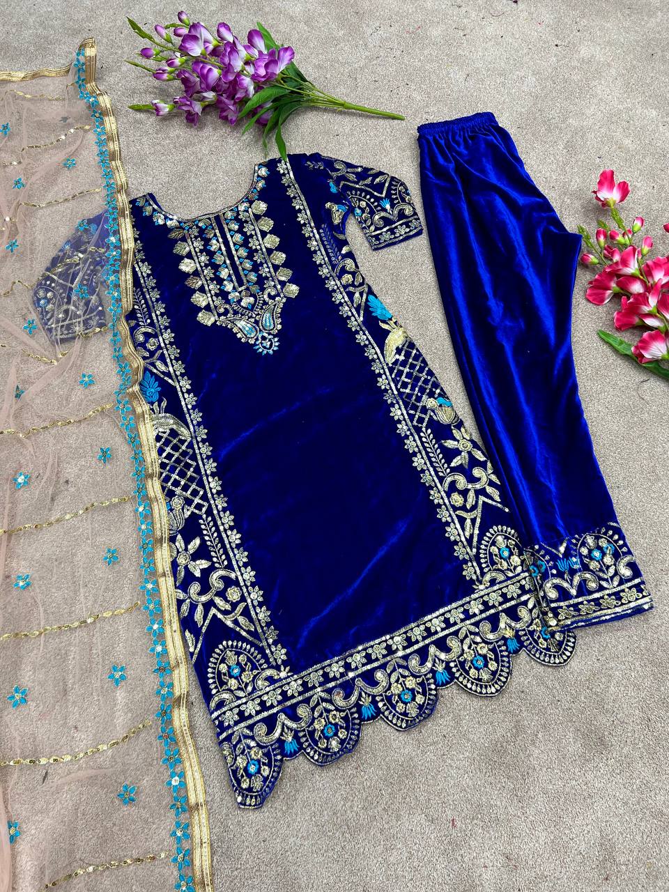 Designer Party Wear Look Top-Dupatta And Bottom