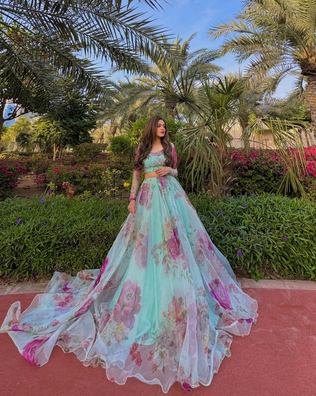 Beautiful Party Wear Organza Silk Floral Printed Lehenga Choli