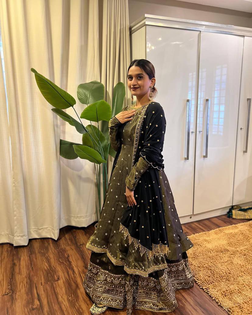 Designer Top-Lehenga And Dupatta With Beautiful Sequins Embroidery Work