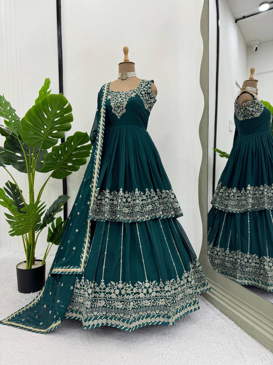 Party Wear Top-Lehenga With Thread And Sequence Work
