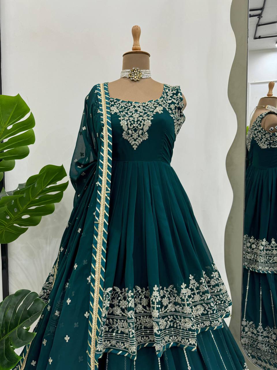 Party Wear Top-Lehenga With Thread And Sequence Work