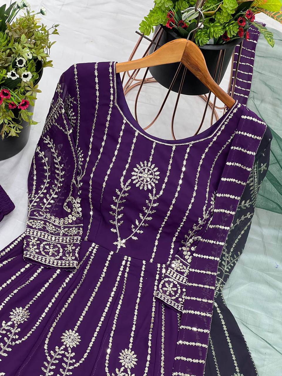 Beautiful Top-Bottom And Dupatta With Heavy Embroidery Sequence Work