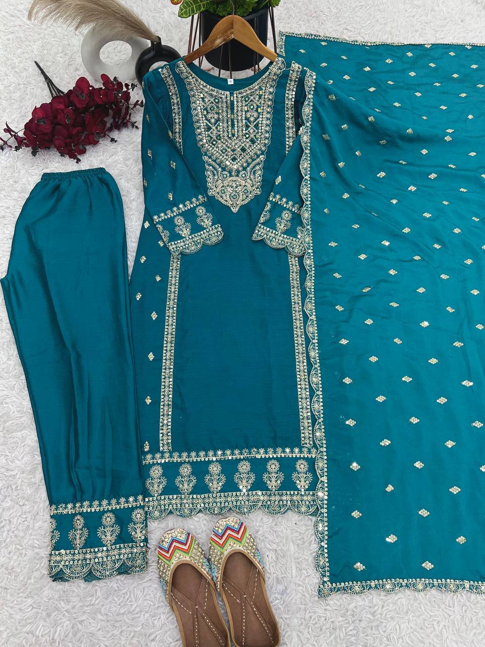 Beautiful Party Wear Top-Bottom And Dupatta