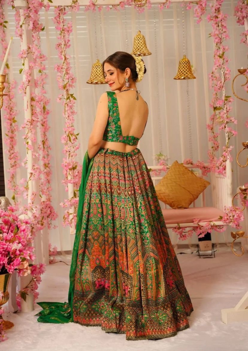 Party Wear Look Beautiful Lehenga Choli With Digital Print