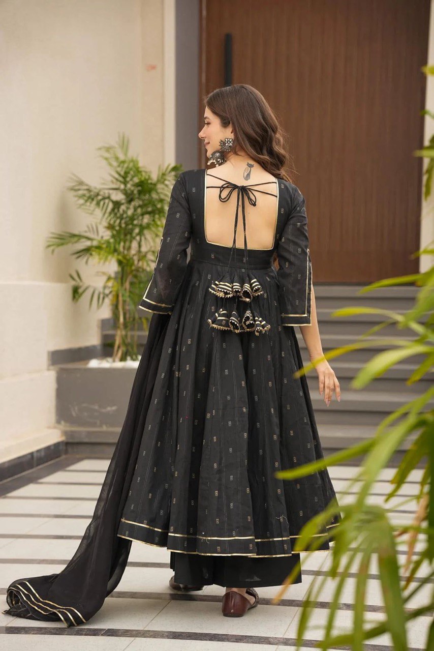 Party Wear Look Designer Anarkali Gown-Bottom And Dupatta