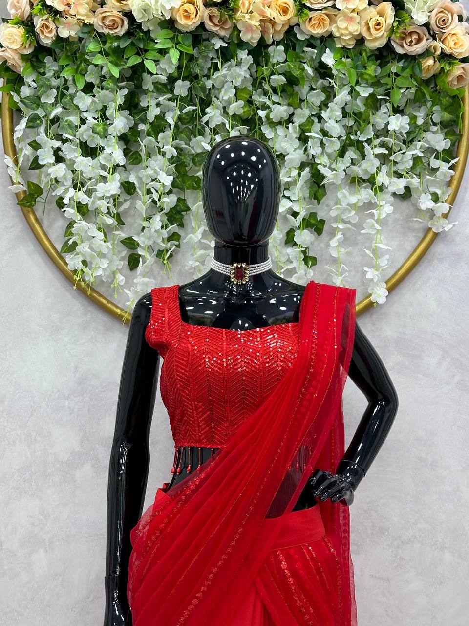 Party Wear Look Beautiful Ready To Wear Lehenga Saree