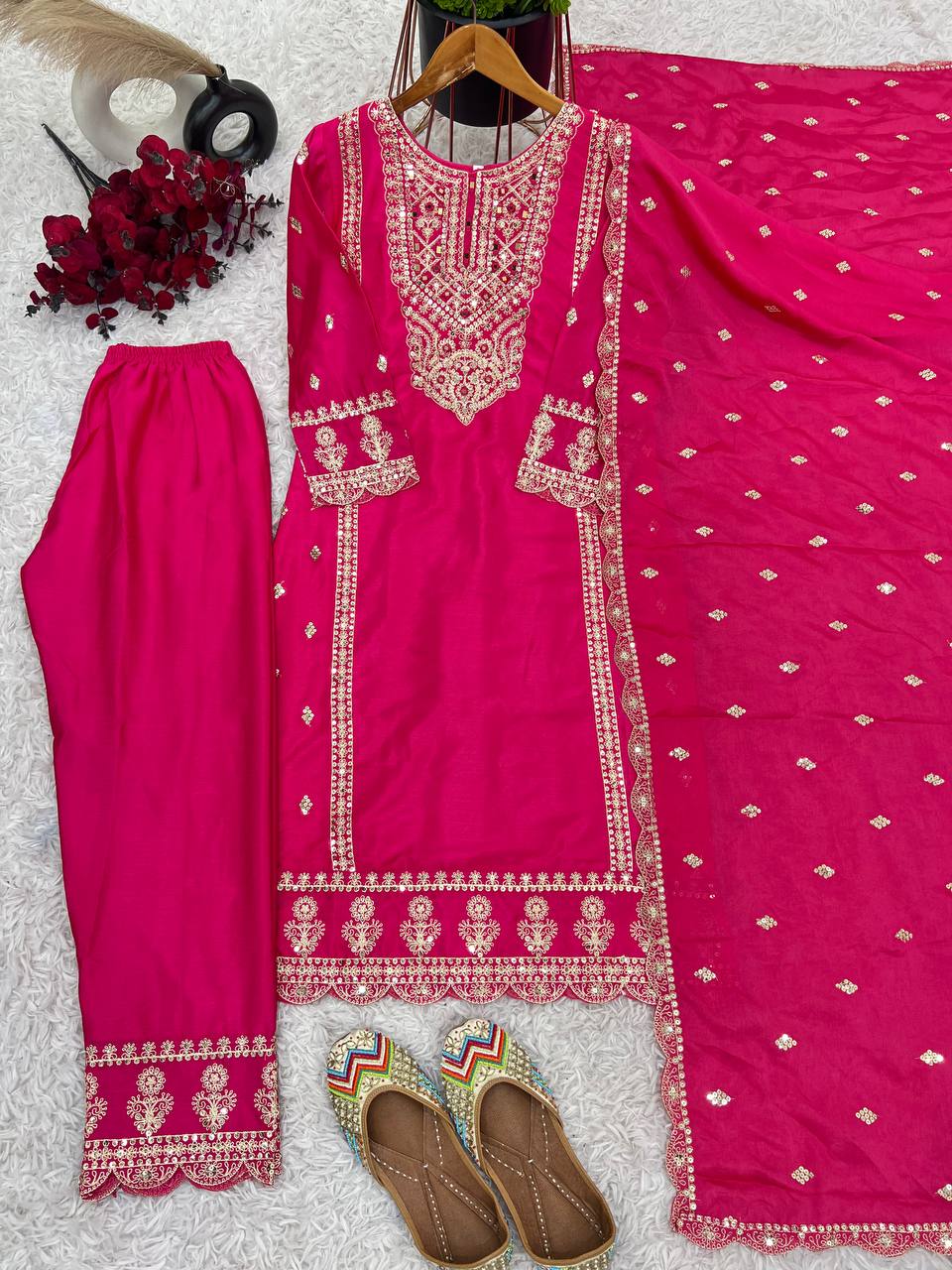 Beautiful Party Wear Top-Bottom And Dupatta