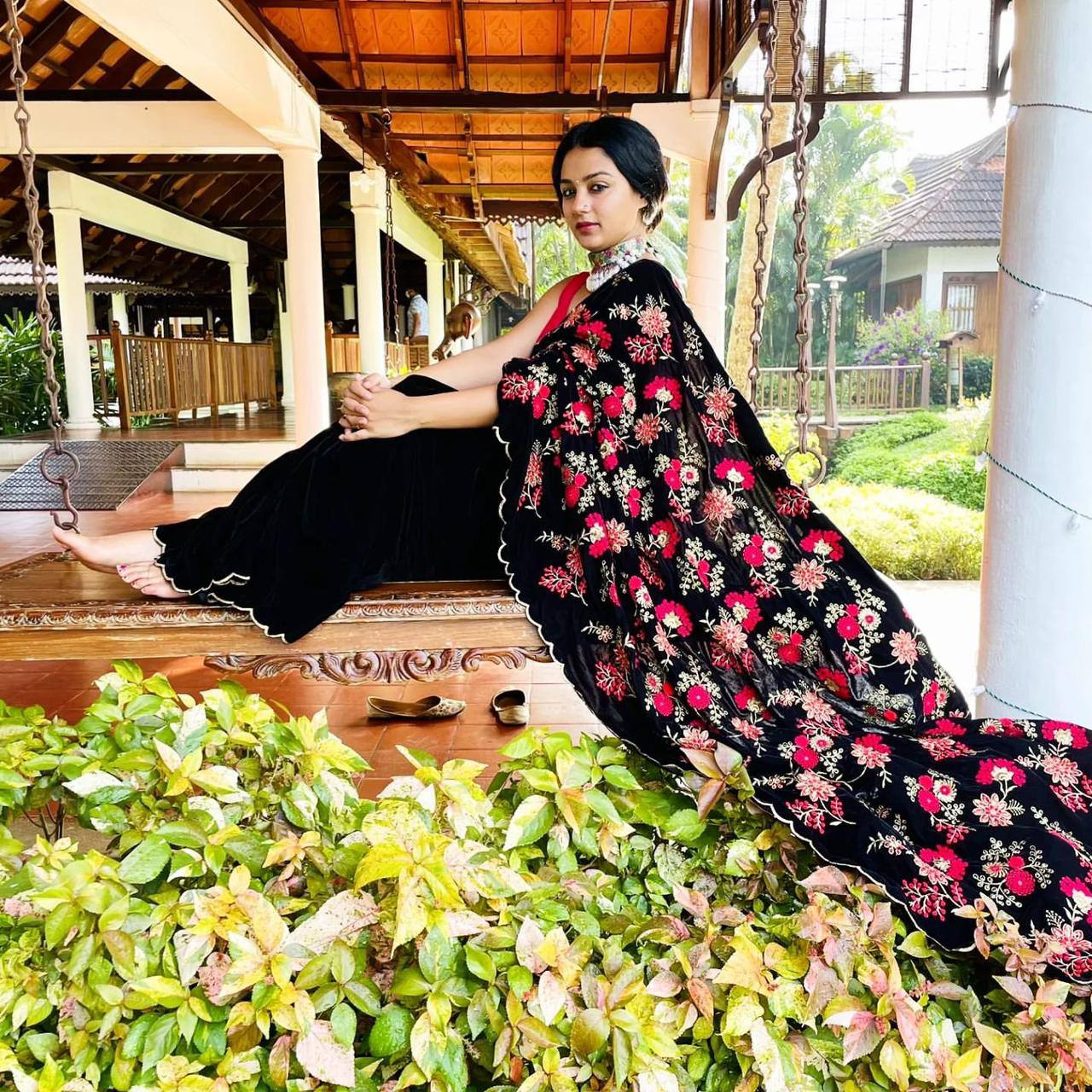 Party Wear Beautiful Saree With Sequence Embroidery Work