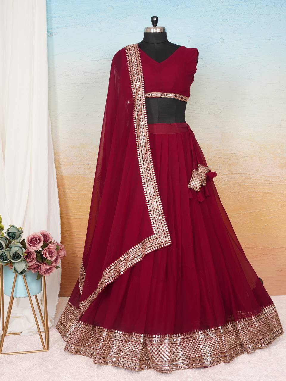 Party Wear Designer Lehenga Choli With Embroidered Work