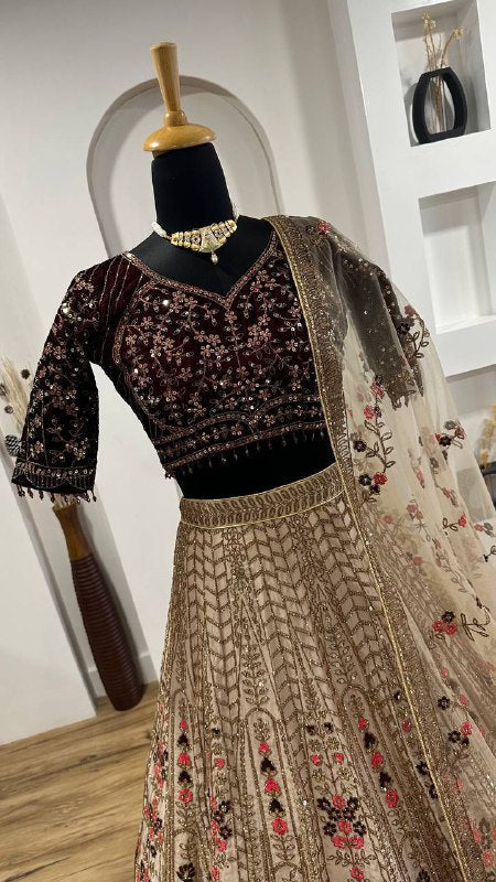 Beautiful Designer Lehenga Choli With Sequence & Thread Work