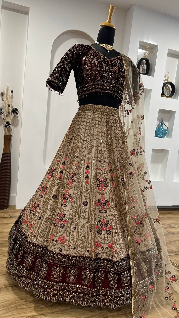 Beautiful Designer Lehenga Choli With Sequence & Thread Work
