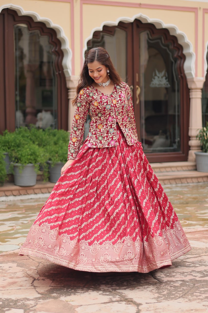 Party Wear Look Designer Top And Beautiful Lehenga