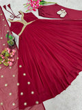 Designer Party Wear  Gown With Bottom And Heavy Dupatta