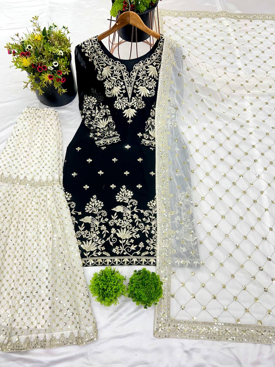 Beautiful Party Wear Top Bottom And Dupatta