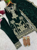 Beautiful Top-Bottom And Dupatta With Embroidery Cording Sequence Work