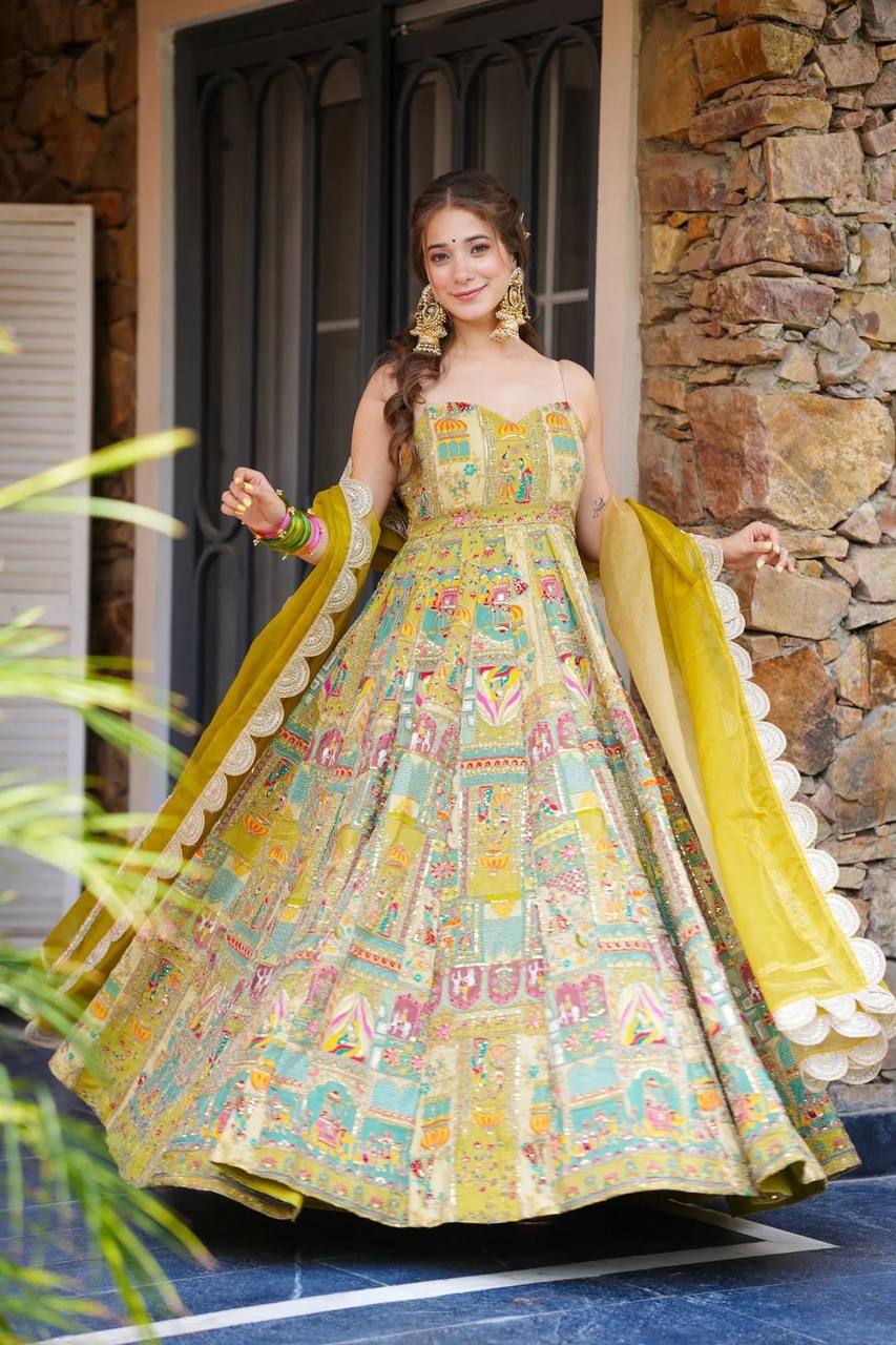Party Wear Look Designer Anarkali Gown And Dupatta