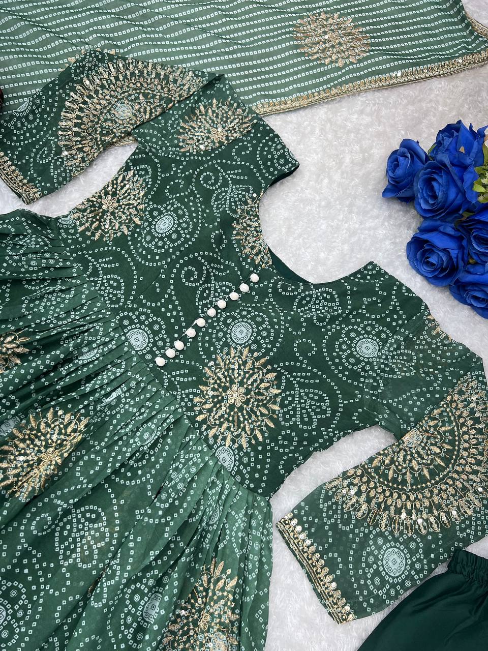 Designer Party Wear Look Anarkali Gown And Dupatta With Dupatta