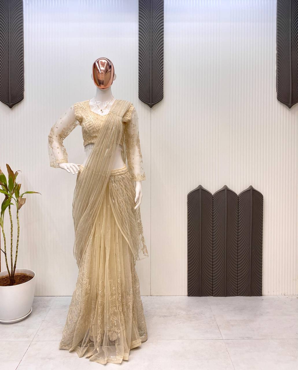 Party Wear Look Designer Saree With Sequence Work