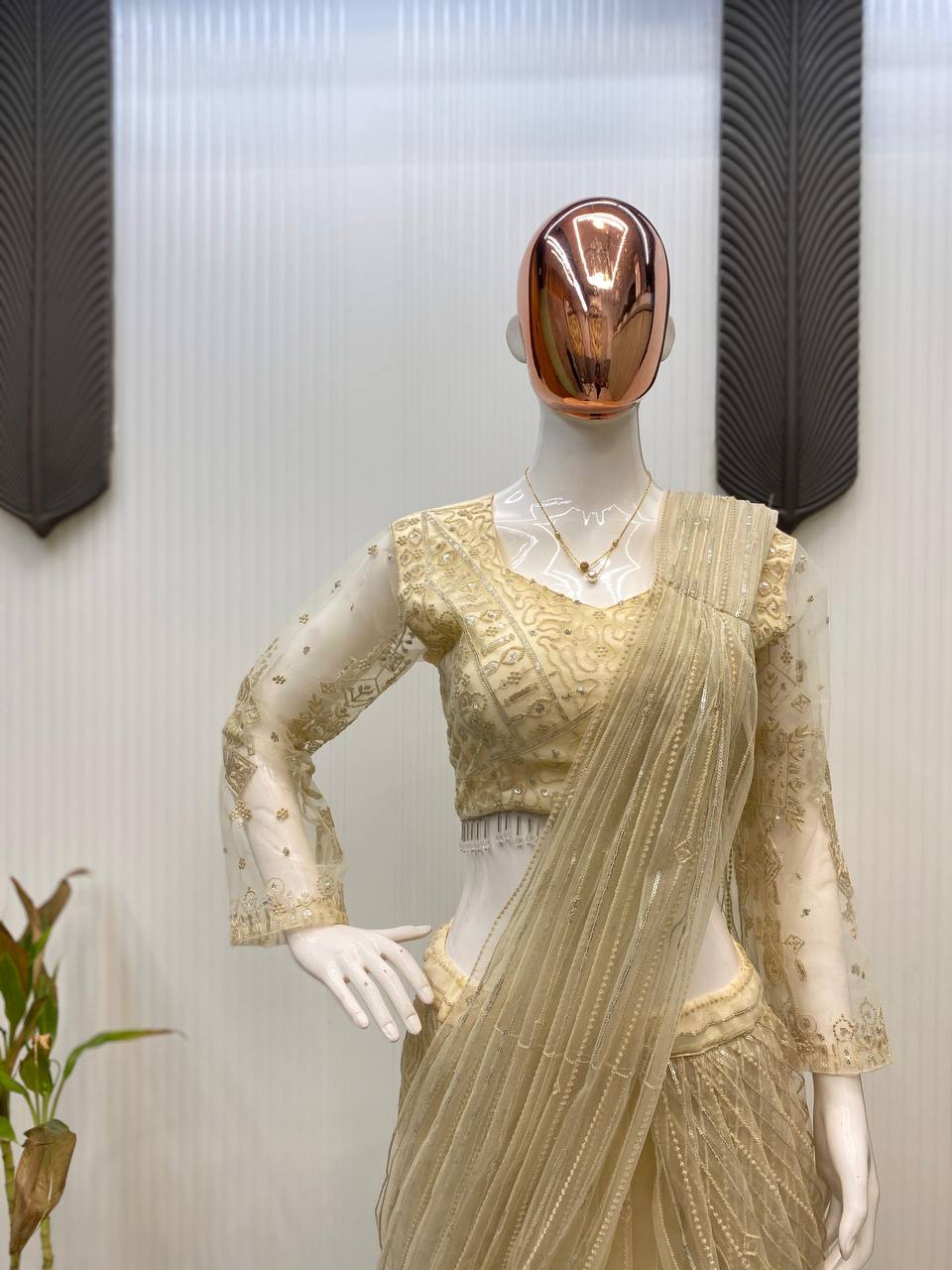 Party Wear Look Designer Saree With Sequence Work