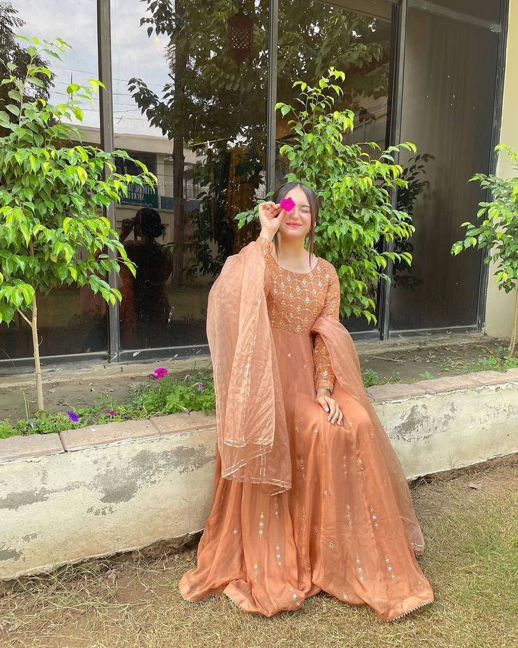 Party Wear Look Suit Set With Thread And Sequence Work