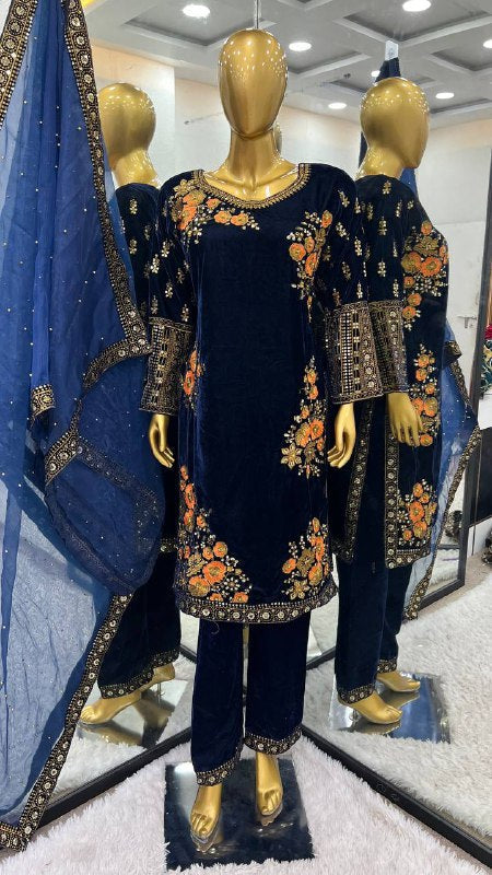 Designer Look Top-Dupatta Bottom With Heavy Embroidery Sequence Work