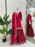 Party Wear Look Suit Set With Thread With Sequence Work