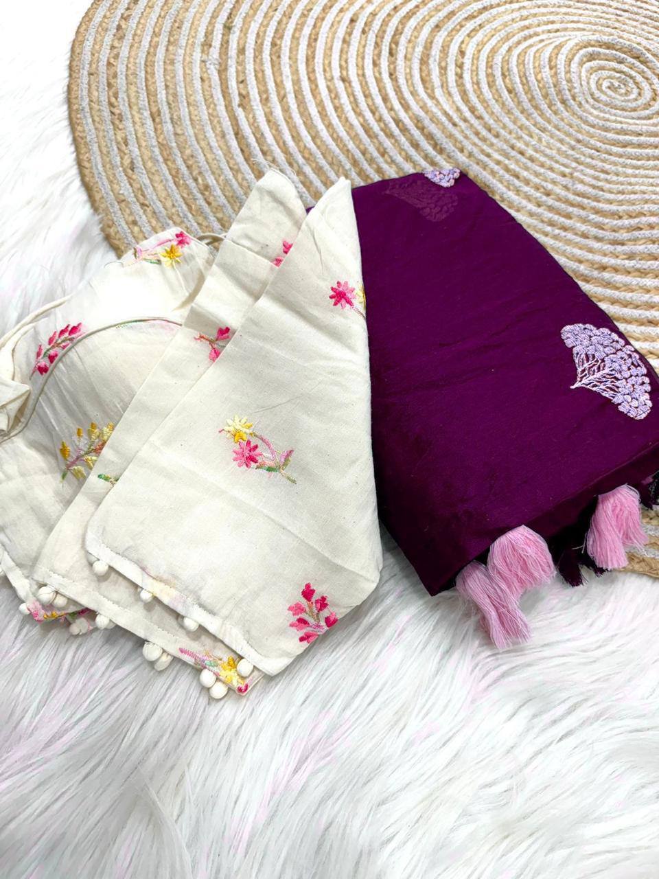 Party Wear Designer Saree With Multi Thread Work