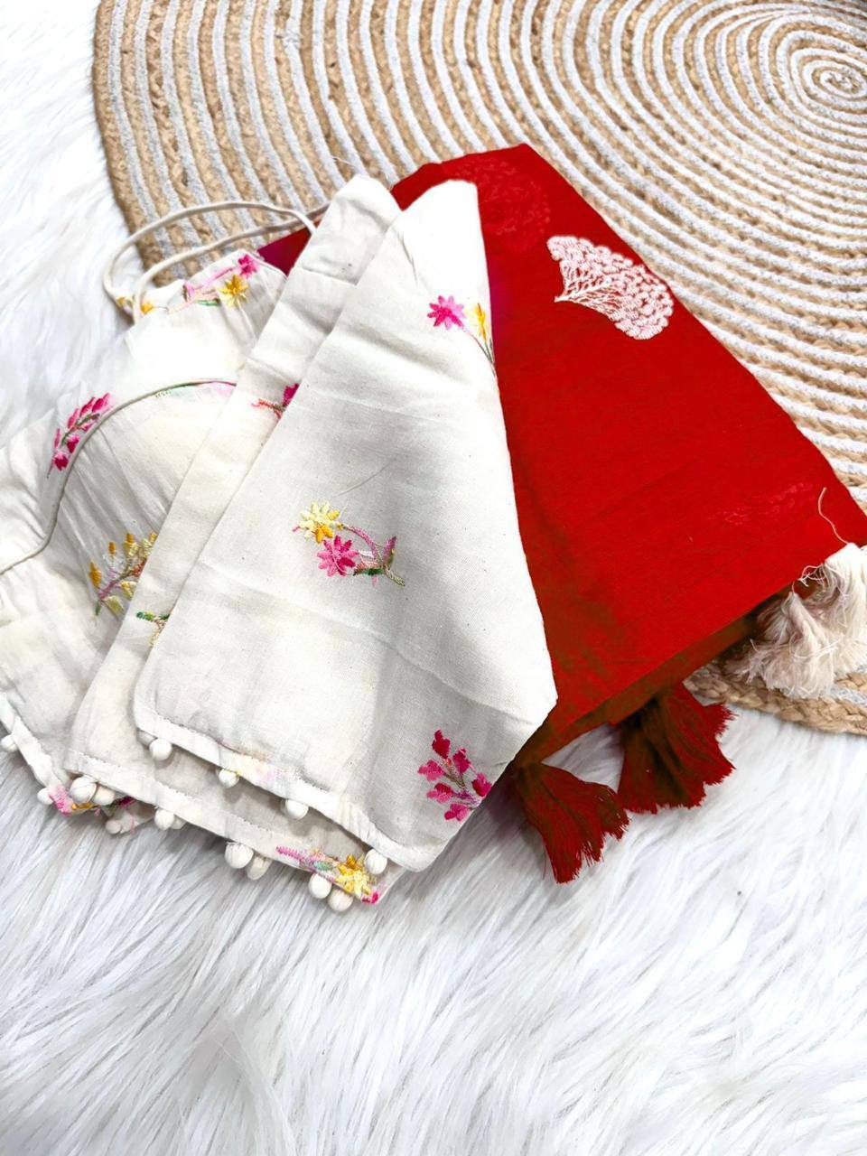 Party Wear Designer Saree With Multi Thread Work