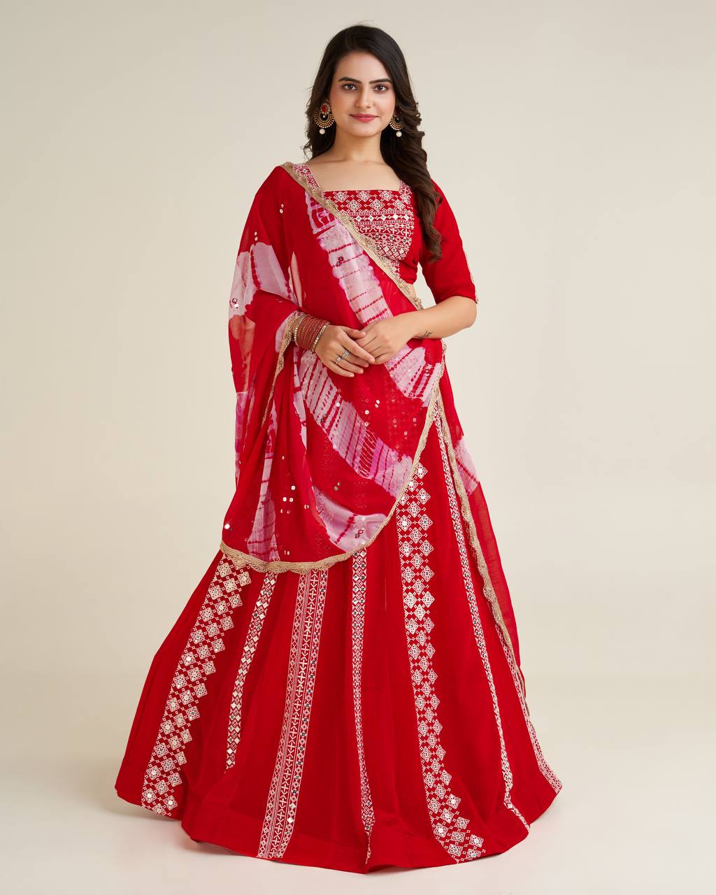 Party Wear Lehenga Choli With Cotton Thread & Sequence Work