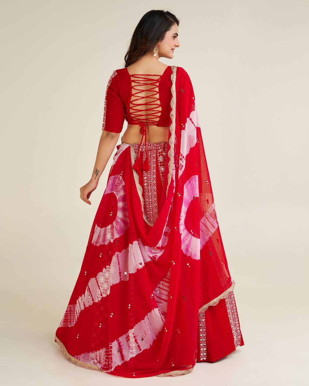 Party Wear Lehenga Choli With Cotton Thread & Sequence Work