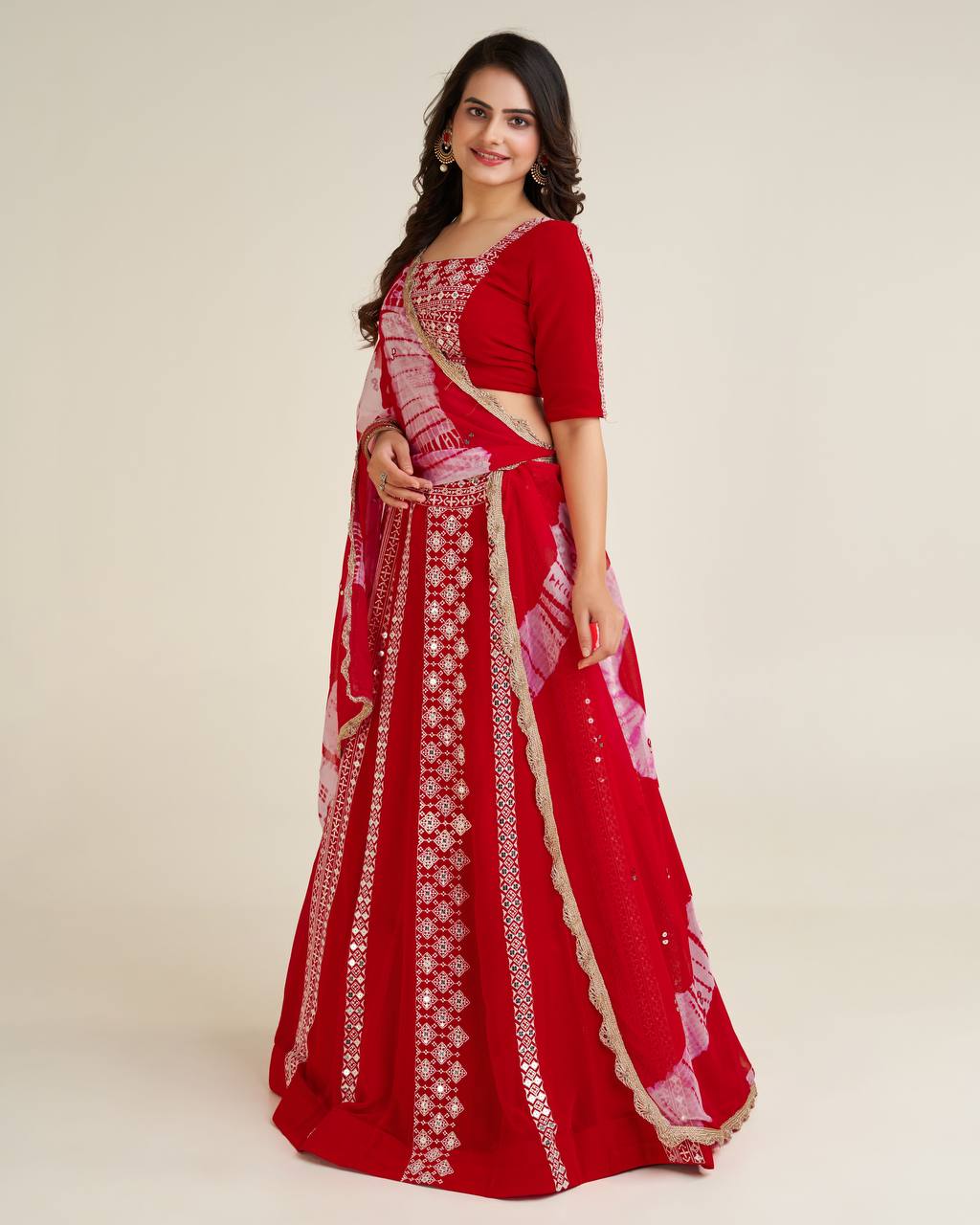 Party Wear Lehenga Choli With Cotton Thread & Sequence Work