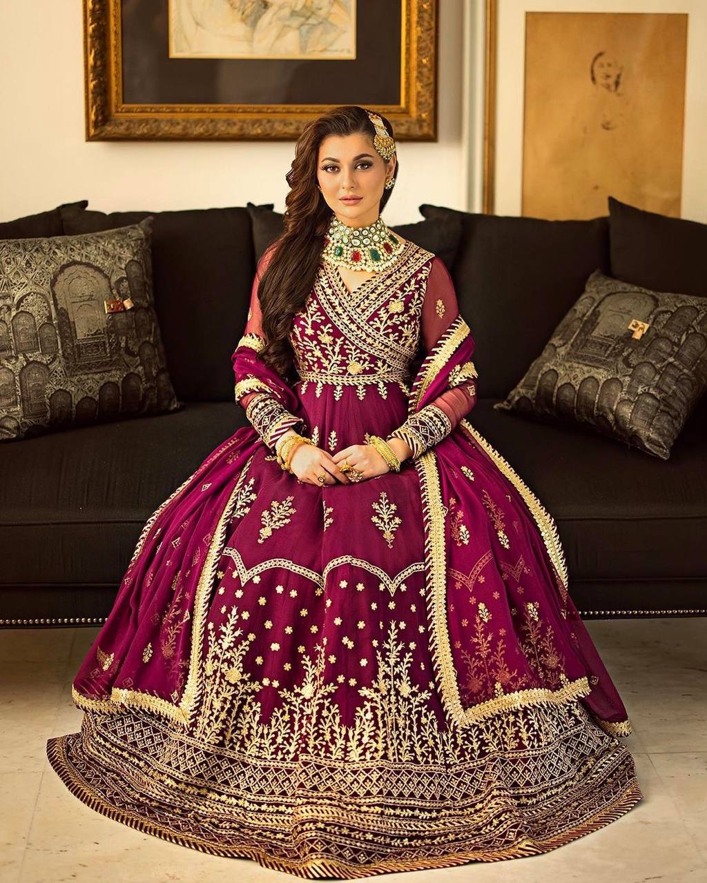 Designer Party Wear Look Anarkali Gown And Dupatta