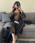 Party Wear Look Suit Set With Thread And Sequence Work
