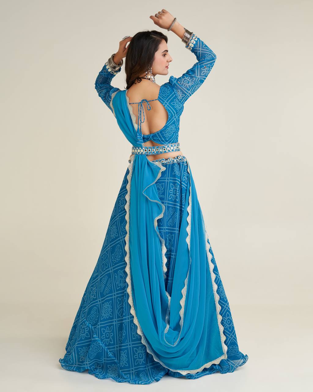 Beautiful Lehenga Choli With Thread , Paper Mirror & Sequence Work
