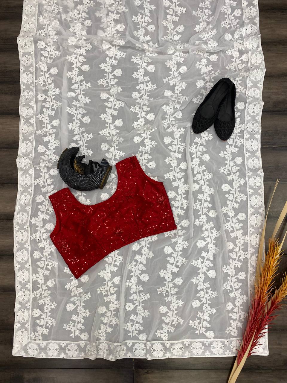 Party Wear Look Beautiful Saree With Sequence Work