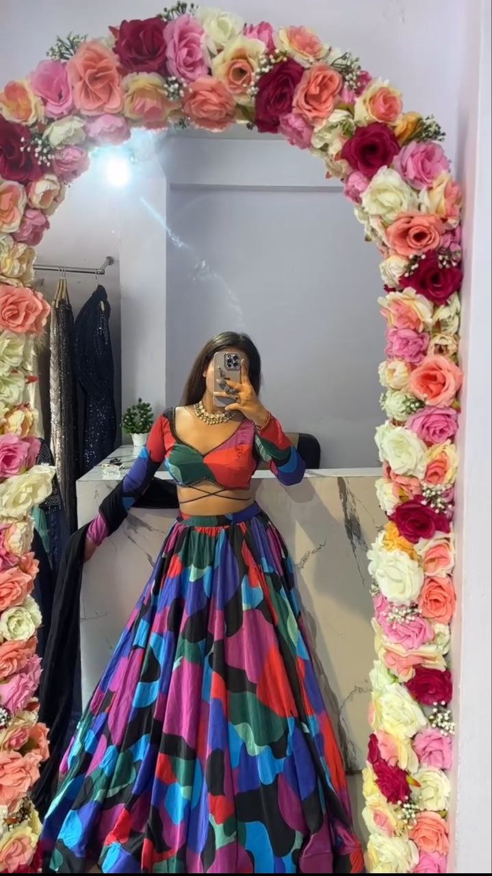 Beautiful Party Wear Lehenga Choli With Beautiful Floral Print